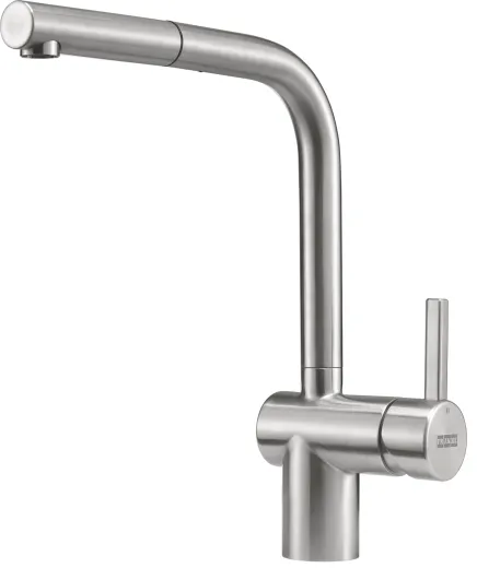 FRANKE Kchenarmatur Atlas Neo Window Einhebelmischer Edelstahl massiv mit Zugauslauf zur Vorfenstermontage umlegbar