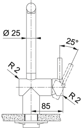 FRANKE Kchenarmatur Atlas Neo Window Einhebelmischer Edelstahl massiv mit Zugauslauf Niederdruck zur Vorfenstermontage umlegbar