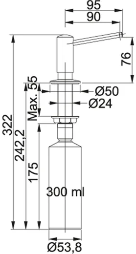 FRANKE Seifenspender Novita Chrom Splmittelspender / Dispenser mit Druckbettigung