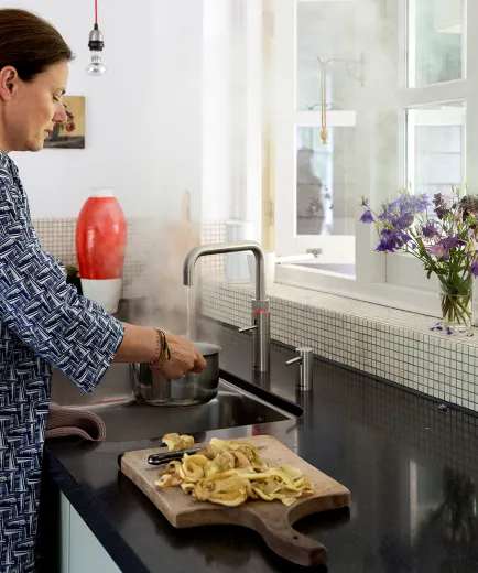 QUOOKER CLASSIC FUSION Square Edelstahl VAQ PRO3 Einhebelmischer & 100C Armatur Nostalgieoptik (PRO3CFNSSST)