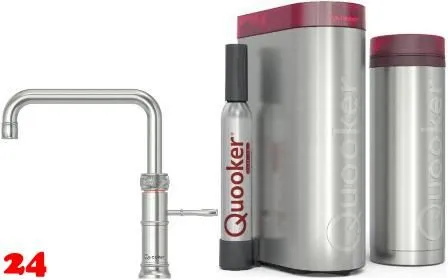 QUOOKER CLASSIC FUSION Square Edelstahl VAQ PRO3 mit CUBE 2 *Der Wasserhahn, der alles kann! Nostalgieoptik (PRO3CFNSSSTCUBE)