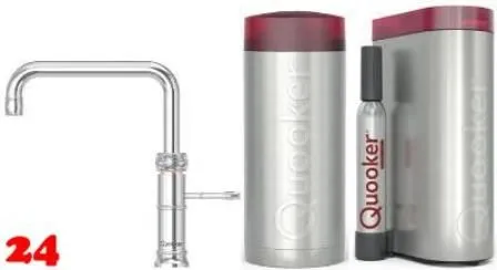 QUOOKER CLASSIC FUSION Square Chrom COMBI B mit CUBE 2 *Der Wasserhahn, der alles kann! Nostalgieoptik (COMBICFNSCHRCUBE)