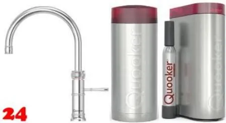 QUOOKER CLASSIC FUSION Round Chrom COMBI B mit CUBE 2 *Der Wasserhahn, der alles kann! Nostalgieoptik (COMBICFNRCHRCUBE)