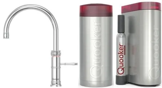QUOOKER CLASSIC FUSION Round Chrom COMBI (+) B mit CUBE 2 *Der Wasserhahn, der alles kann! Nostalgieoptik (COMBI+CFNRCHRCUBE)