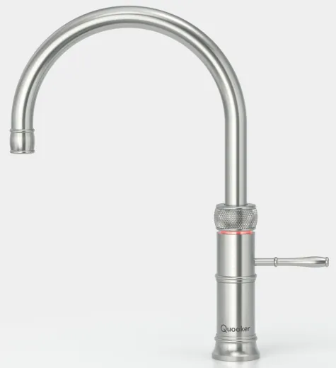 QUOOKER CLASSIC FUSION Round Edelstahl COMBI (+) B mit CUBE 2 *Der Wasserhahn, der alles kann! Nostalgieoptik (COMBI+CFNRSSTCUBE)