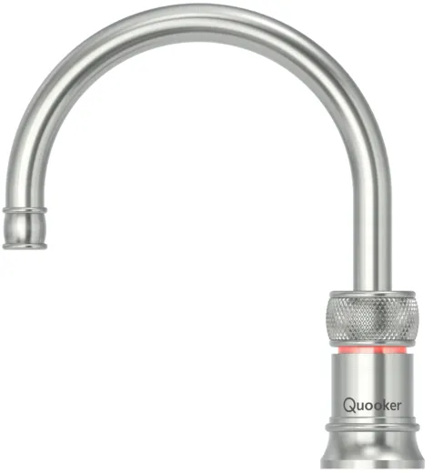 QUOOKER Classic Nordic Round 100C Armatur Solohahn Edelstahl Nostalgieoptik (PRO3CNSRSST)