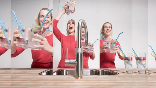 QUOOKER Classic Nordic Round Chrom VAQ PRO3 & CUBE 2 100C + Trinkwassersystem Solo-Tap Nostalgieoptik (PRO3CNSRCHRCUBE)