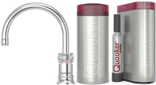 QUOOKER Classic Nordic Round Chrom COMBI B & CUBE 2 100C + Trinkwassersystem Solo-Tap Nostalgieoptik (COMBICNSRCHRCUBE)