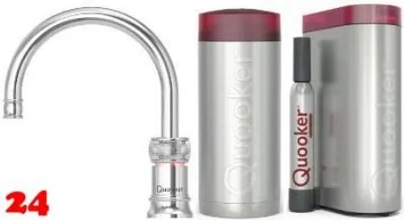 QUOOKER Classic Nordic Round Chrom COMBI (+) B & CUBE 2 100C + Trinkwassersystem Solo-Tap Nostalgieoptik (COMBI+CNSRCHRCUBE)
