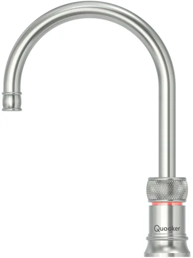 QUOOKER Classic Nordic Round Edelstahl COMBI (+) B & CUBE 2 100C + Trinkwassersystem Solo-Tap Nostalgieoptik (COMBI+CNSRSSTCUBE)