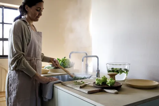 QUOOKER Nordic Square 100C Armatur Solohahn Edelstahl als Kochendwasser Armatur (PRO3NSSSST)