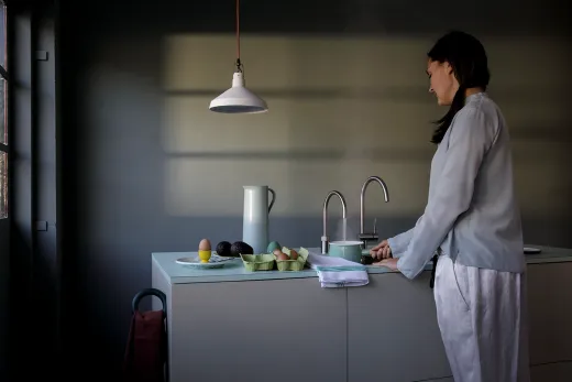 QUOOKER Nordic Round 100C Armatur Solohahn Edelstahl als Kochendwasser Armatur (PRO3NSRSST)