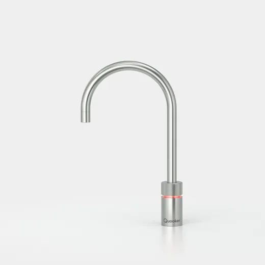 QUOOKER Nordic Round Combi B 100C Armatur Solohahn Edelstahl als Kochendwasser Armatur (COMBINSRSST)