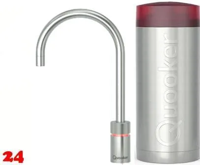 QUOOKER Nordic Round Combi (+) B 100C Armatur Solohahn Edelstahl als Kochendwasser Armatur (COMBI+NSRSST)