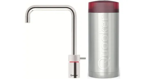 QUOOKER Nordic Square Combi (+) B 100C Armatur Solohahn Edelstahl als Kochendwasser Armatur (COMBI+NSSSST)