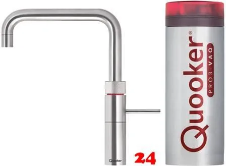 ✅ QUOOKER FUSION Square VAQ PRO3 Einhebelmischer Edelstahl & 100C Armatur Kochendwasserhahn (PRO3FNSSST)