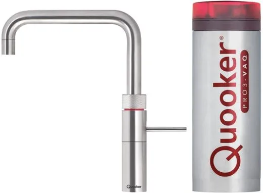 ✅ QUOOKER FUSION Square VAQ PRO3 Einhebelmischer Edelstahl & 100C Armatur Kochendwasserhahn (PRO3FNSSST)