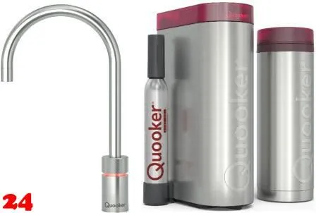 QUOOKER Nordic Round Edelstahl Single-Tap VAQ PRO3 mit CUBE 2 (PRO3NSRSSTCUBE)