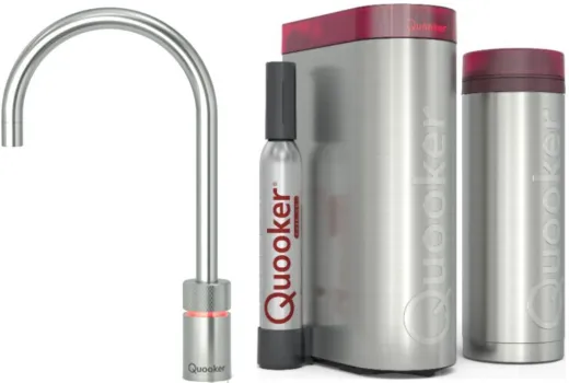 QUOOKER Nordic Round Edelstahl Single-Tap VAQ PRO3 mit CUBE 2 (PRO3NSRSSTCUBE)