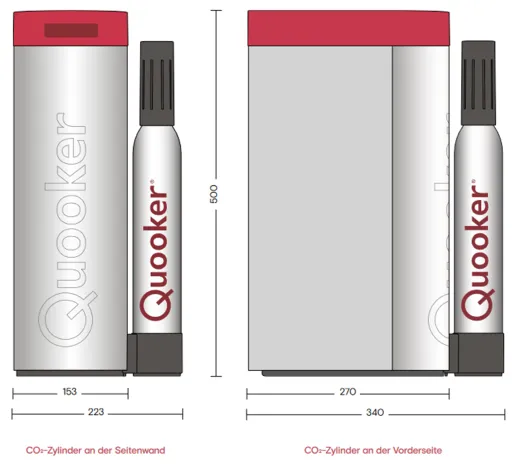 QUOOKER Nordic Square Edelstahl Single-Tap COMBI (+) B mit CUBE 2 (COMBI+NSSSSTCUBE)