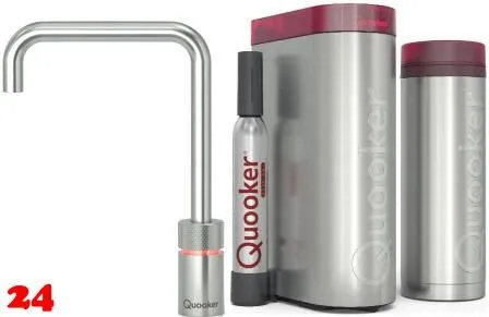 QUOOKER Nordic Square Edelstahl Single-Tap VAQ PRO3 mit CUBE 2 (PRO3NSSSSTCUBE)