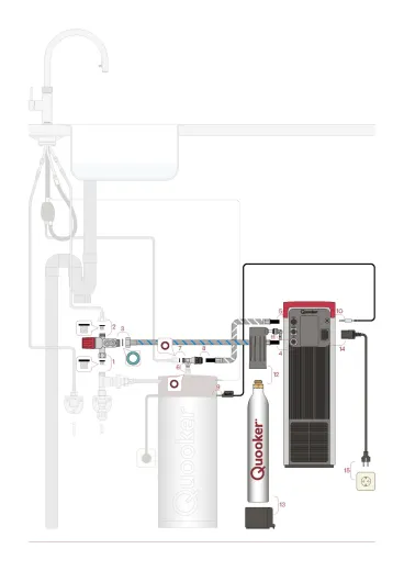 QUOOKER Nordic Square Edelstahl Single-Tap VAQ PRO3 mit CUBE 2 (PRO3NSSSSTCUBE)