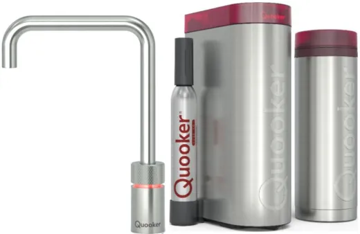 QUOOKER Nordic Square Edelstahl Single-Tap VAQ PRO3 mit CUBE 2 (PRO3NSSSSTCUBE)
