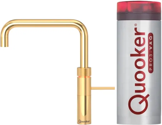 ✅ QUOOKER FUSION Square VAQ PRO3 Einhebelmischer 24 Karat Gold Edition & 100C Armatur (PRO3FNSGLD)