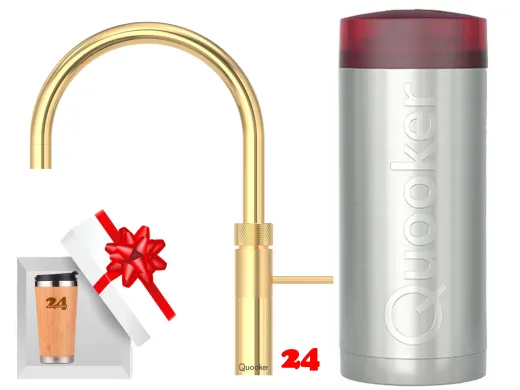 QUOOKER FUSION Round Combi B Einhebelmischer 24 Karat Gold Edition & 100�C Armatur (COMBIFNRGLD)