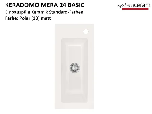Systemceram KeraDomo MERA 24-BASIC Keramiksple / Einbausple ohne berlauf medizinischer Bereich