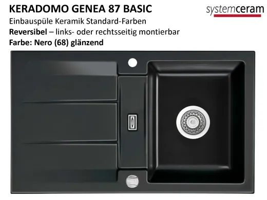 Systemceram KeraDomo GENEA 87-BASIC Keramiksple / Einbausple in Standardfarben fr die Kche