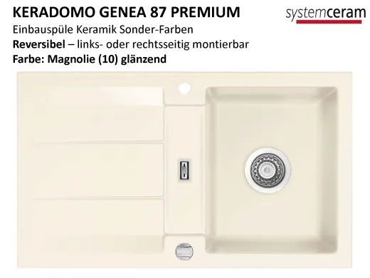 Systemceram KeraDomo GENEA 87-PREMIUM Keramiksple / Einbausple in Sonderfarben fr die Kche