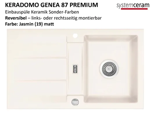 Systemceram KeraDomo GENEA 87-PREMIUM Keramiksple / Einbausple in Sonderfarben fr die Kche