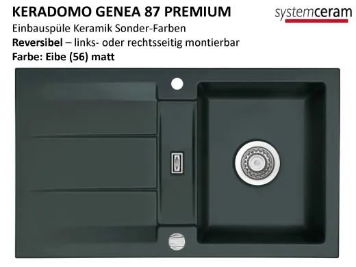 Systemceram KeraDomo GENEA 87-PREMIUM Keramiksple / Einbausple in Sonderfarben fr die Kche