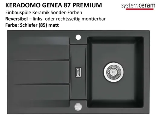 Systemceram KeraDomo GENEA 87-PREMIUM Keramiksple / Einbausple in Sonderfarben fr die Kche