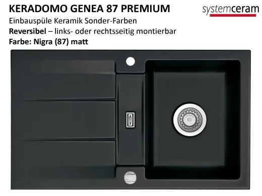 Systemceram KeraDomo GENEA 87-PREMIUM Keramiksple / Einbausple in Sonderfarben fr die Kche