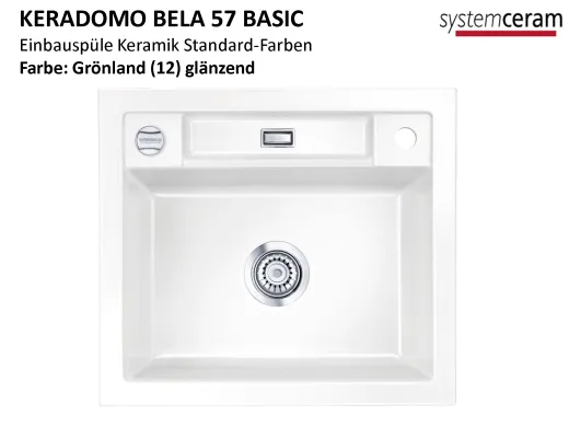 Systemceram KeraDomo BELA 57-BASIC Keramiksple / Einbausple in Standardfarben fr die Kche