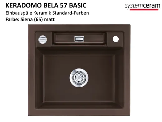 Systemceram KeraDomo BELA 57-BASIC Keramiksple / Einbausple in Standardfarben fr die Kche