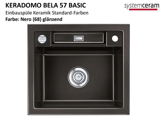 Systemceram KeraDomo BELA 57-BASIC Keramiksple / Einbausple in Standardfarben fr die Kche