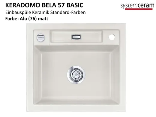 Systemceram KeraDomo BELA 57-BASIC Keramiksple / Einbausple in Standardfarben fr die Kche