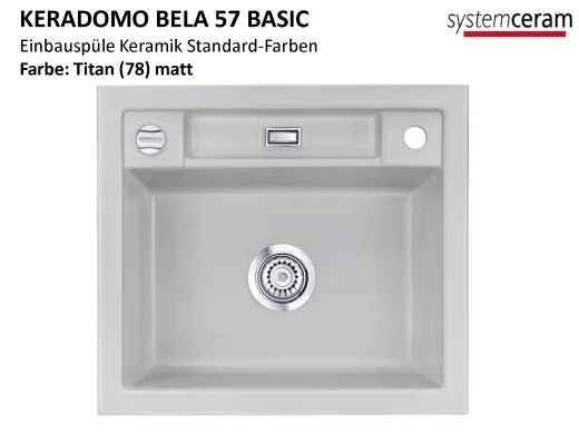 Systemceram KeraDomo BELA 57-BASIC Keramiksple / Einbausple in Standardfarben fr die Kche