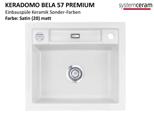 Systemceram KeraDomo BELA 57-PREMIUM Keramiksple / Einbausple in Sonderfarben fr die Kche