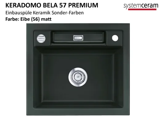 Systemceram KeraDomo BELA 57-PREMIUM Keramiksple / Einbausple in Sonderfarben fr die Kche