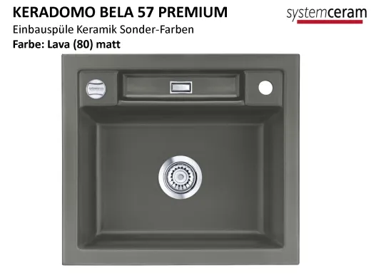 Systemceram KeraDomo BELA 57-PREMIUM Keramiksple / Einbausple in Sonderfarben fr die Kche