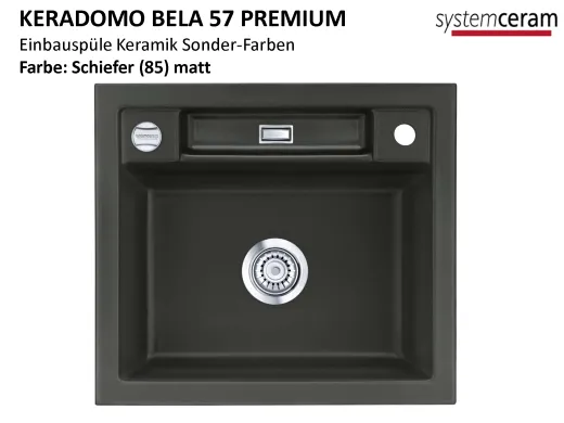 Systemceram KeraDomo BELA 57-PREMIUM Keramiksple / Einbausple in Sonderfarben fr die Kche