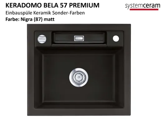 Systemceram KeraDomo BELA 57-PREMIUM Keramiksple / Einbausple in Sonderfarben fr die Kche