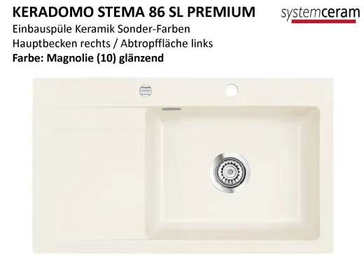 Systemceram KeraDomo STEMA 86 SL-PREMIUM Keramiksple / Einbausple in Sonderfarben fr die Kche