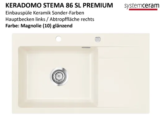 Systemceram KeraDomo STEMA 86 SL-PREMIUM Keramiksple / Einbausple in Sonderfarben fr die Kche