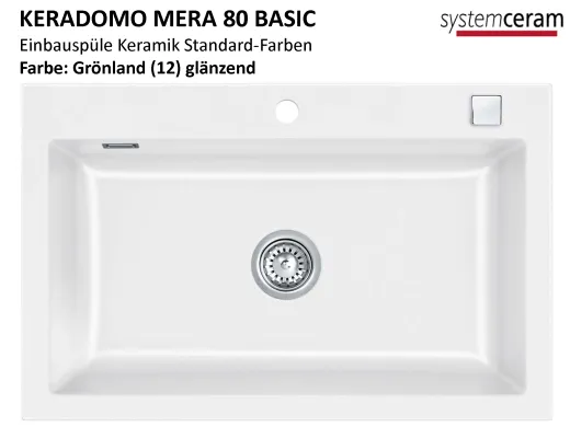 Systemceram KeraDomo MERA 80-BASIC Keramiksple / Einbausple in Standardfarben fr die Kche