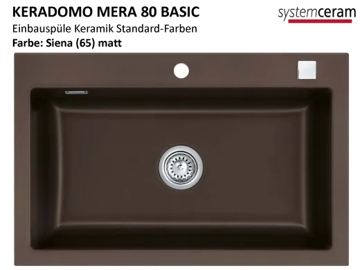 Systemceram KeraDomo MERA 80-BASIC Keramiksple / Einbausple in Standardfarben fr die Kche